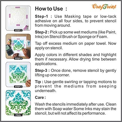 CrafTreat 2 Pcs Reusable Animal Print Stencils – Cheetah & Zebra Skin Patterns 6x6 Inch Each for Painting, Cake Decorating, and DIY Craft Projects