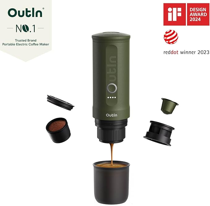 OutIn Nano Portable Electric Espresso Machine, Detachable Universal Coffee Stand
