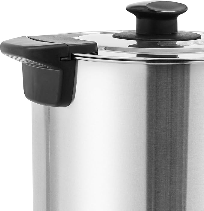 Commercial Electric Coffee Pot 1500W Stainless Steel Coffee Maker Hot Water Dispenser with Drip Tray for Cafes Offices Gatherings, No Temp Control (Silver, 25L)