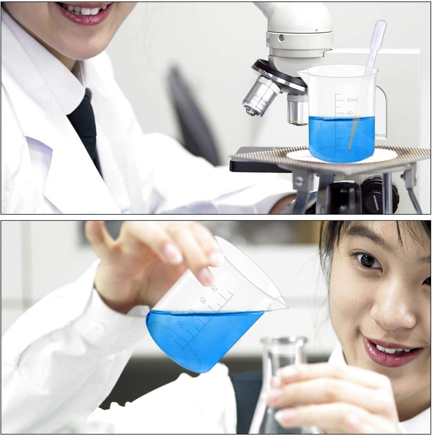 17 Oz Transparent Lab Measuring Cup, 500ml Plastic Beaker Cups, for Science Experiment, Liquid Measuring, 12 Pcs