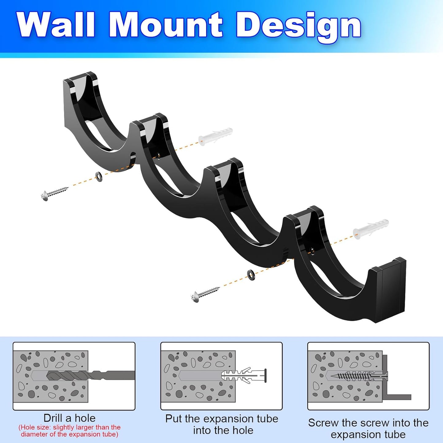 Cosmos 2 Pcs Hockey Puck Display Case Acrylic Hockey Puck Holder for 4 Pucks, Wall Mount Ice Hockey Puck Display Shelf Storage Rack for Collecting Pucks and Room Decoration, 14.6 x 2.2 x 1 in (Black)