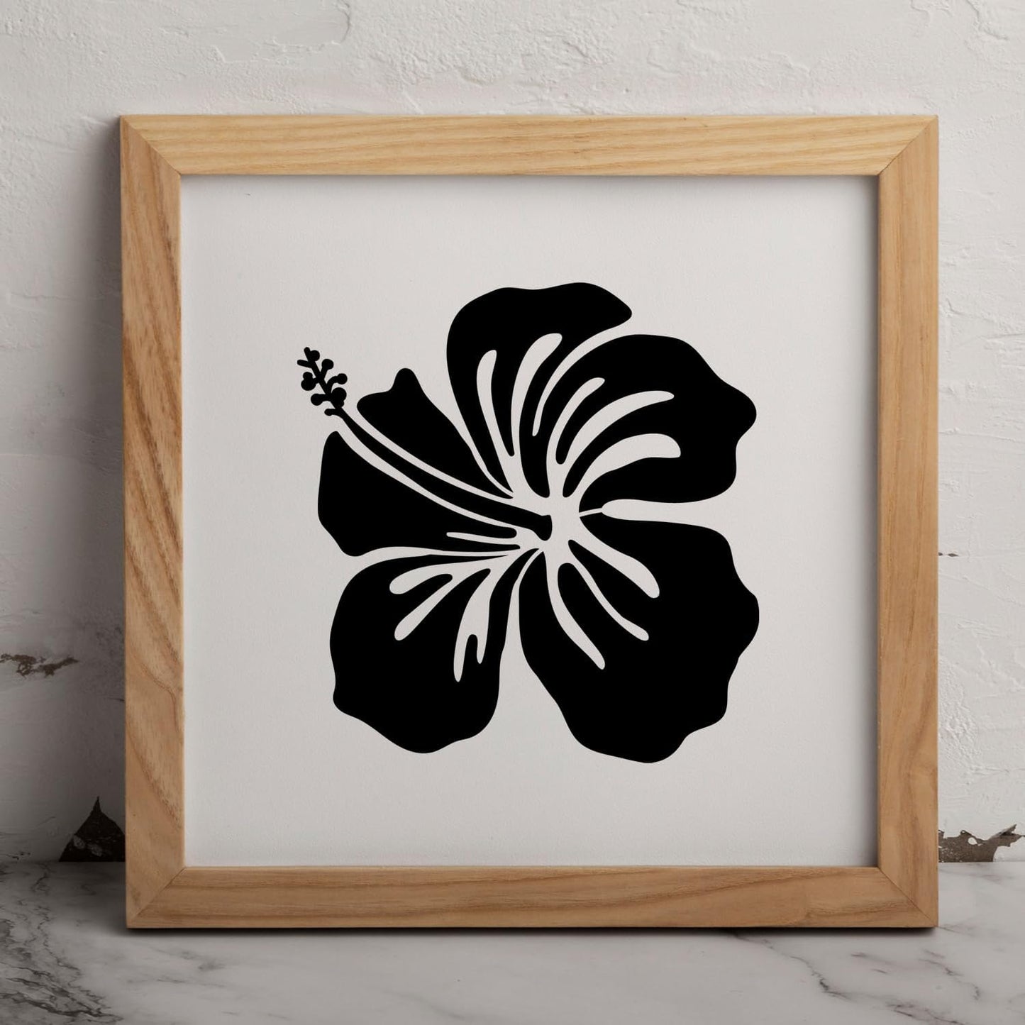 MAGJUCHE Hibiscus Stencil 12 Inches, Reusable Spring Flower Stencil for Painting DIY Crafts Decor