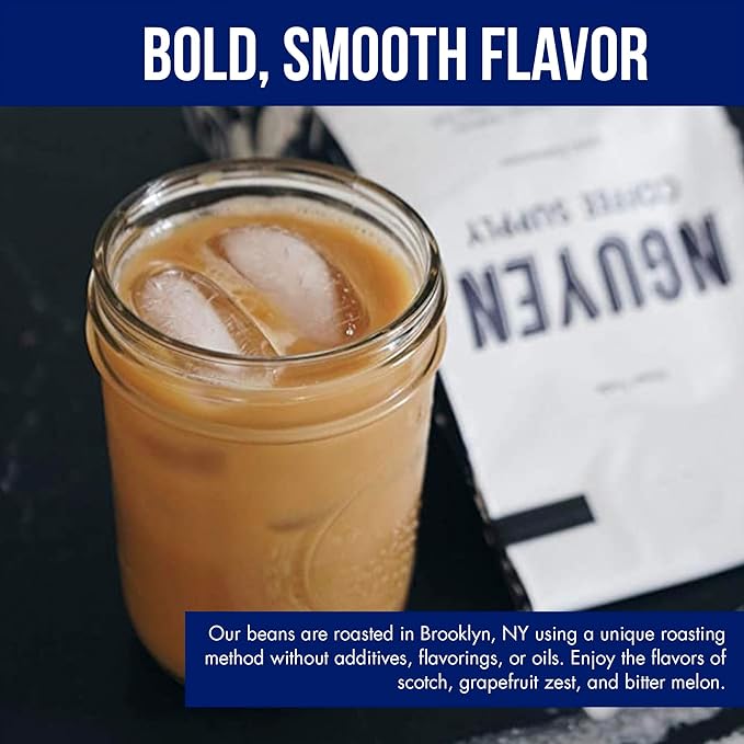 Nguyen Coffee Supply - Truegrit Robusta: Medium Roast Premium Whole Coffee Beans, Vietnamese Single Origin, Direct Trade, Low Acid with High Caffeine Content, Roasted in Brooklyn [12 oz Bag]