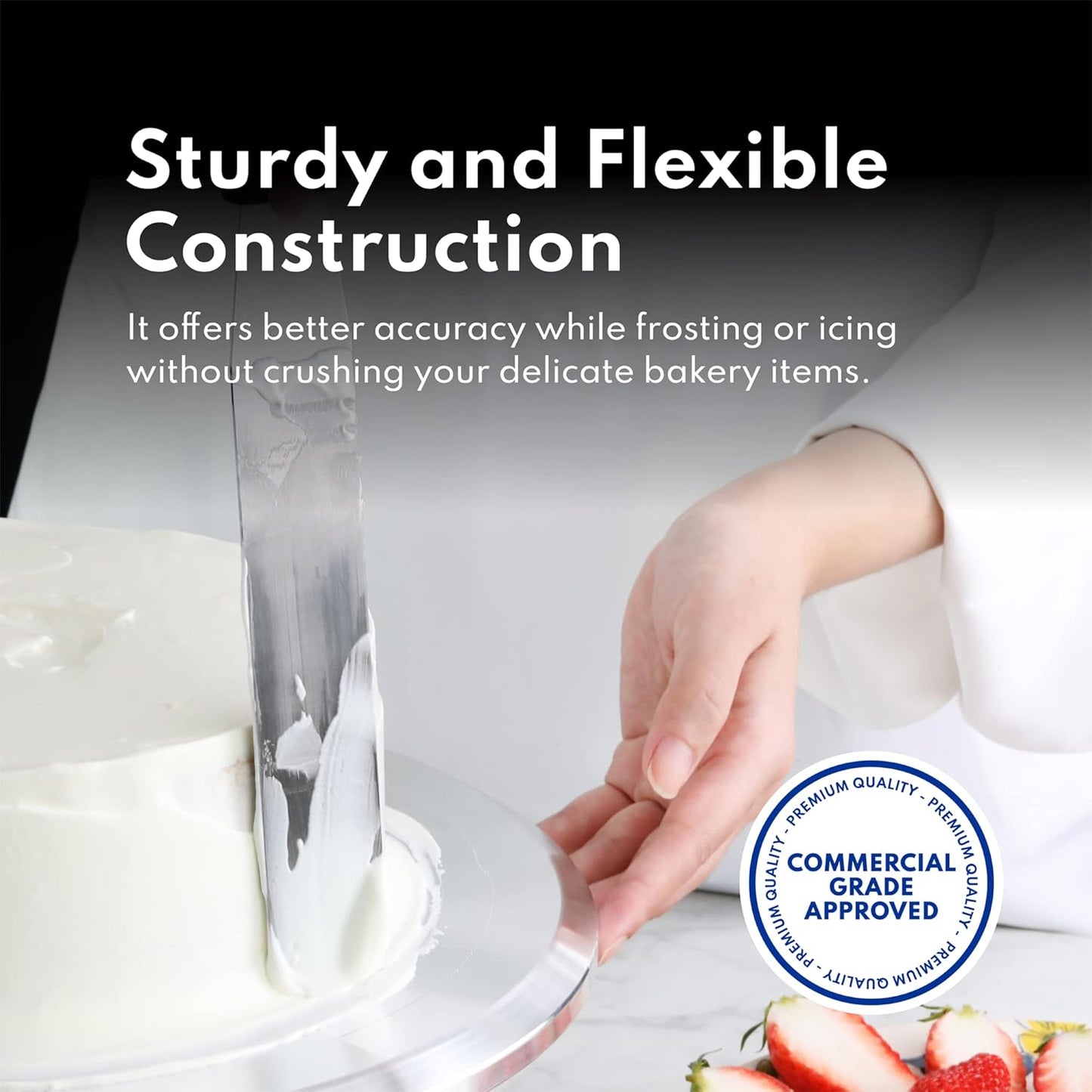 New Star Foodservice 38125 Straight Icing Spatula, 14-Inch Blade, 19-Inch Overall, Silver