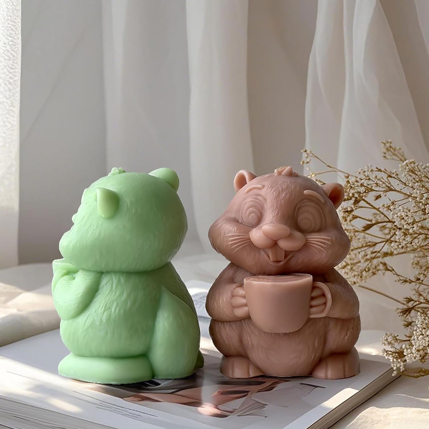 Squirrel Molds Animal Resin Mold - Resin Casting Silicone Molds for Home Decor & Candle Making Wave Spiral Mold