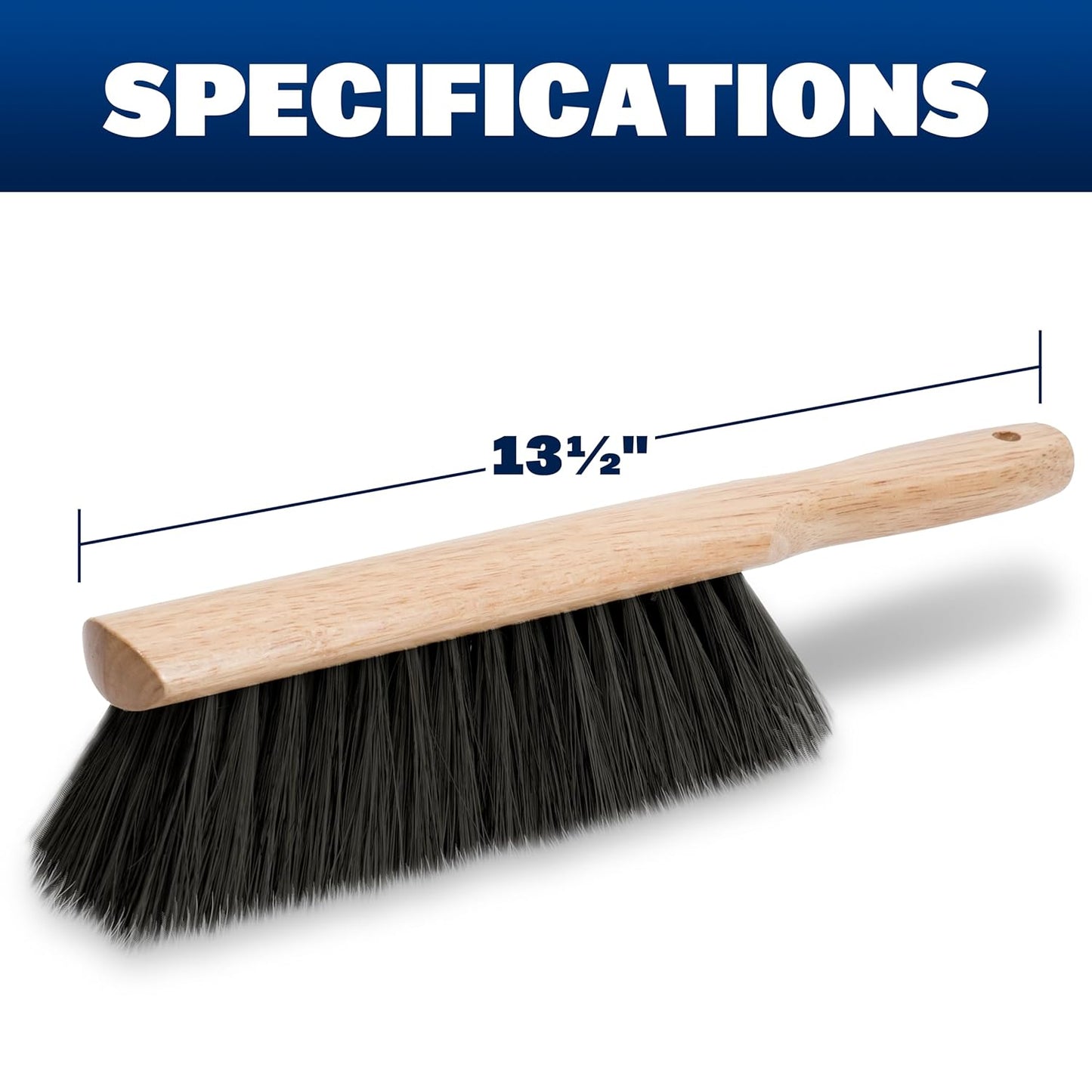 Marshalltown 13 1/2 Inch Beaver Tail Brush, Black Horsehair Fibers, Masonry, Concrete, Made in The USA, 6517