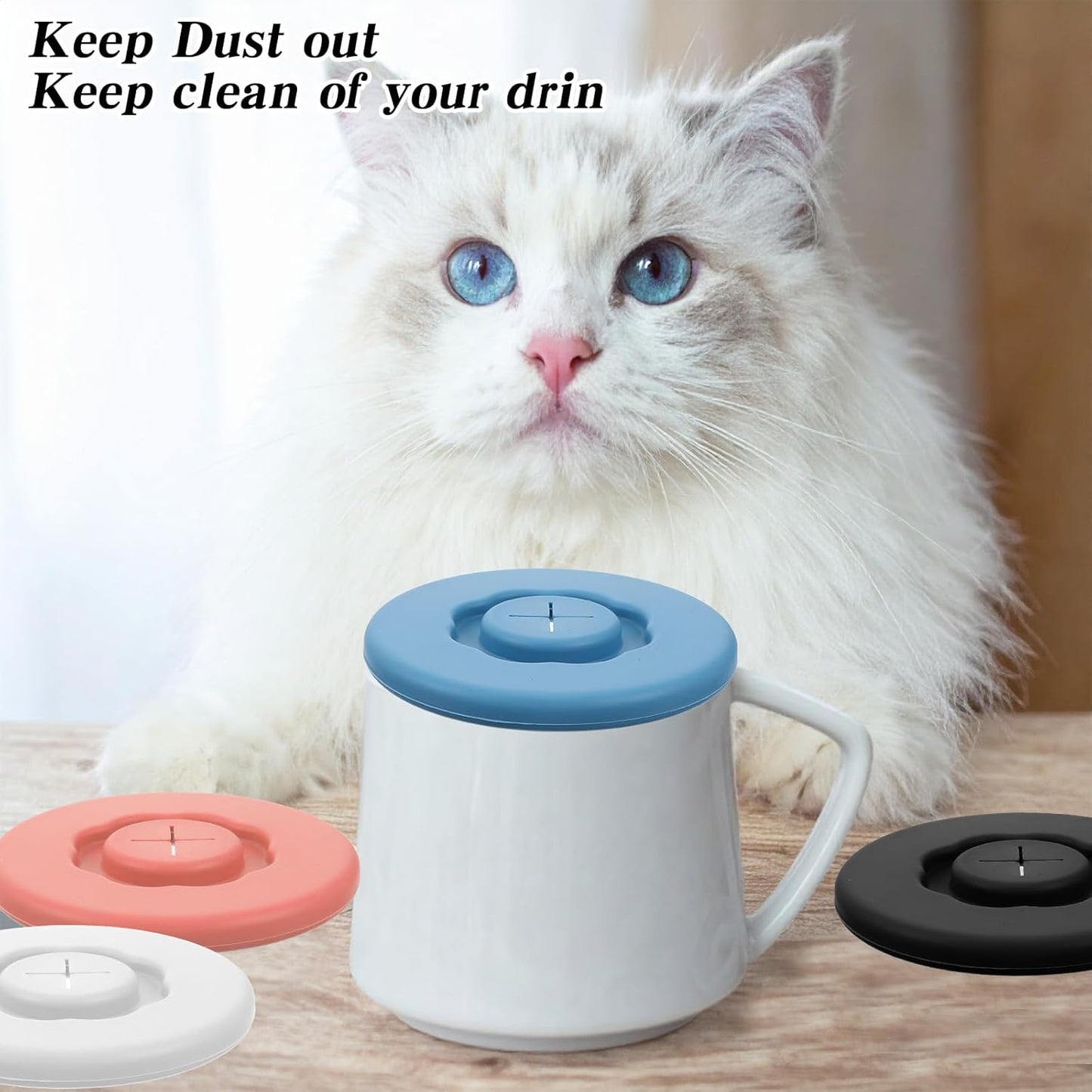 4PCS Silicone Lids Reusable Drink Covers for Alcohol Protection Cup Covers,Food Grade Anti-Dust Airtight Seal Lids with Straw Hole for Most Drinking Cups Glasse Coffee Tea Mugs