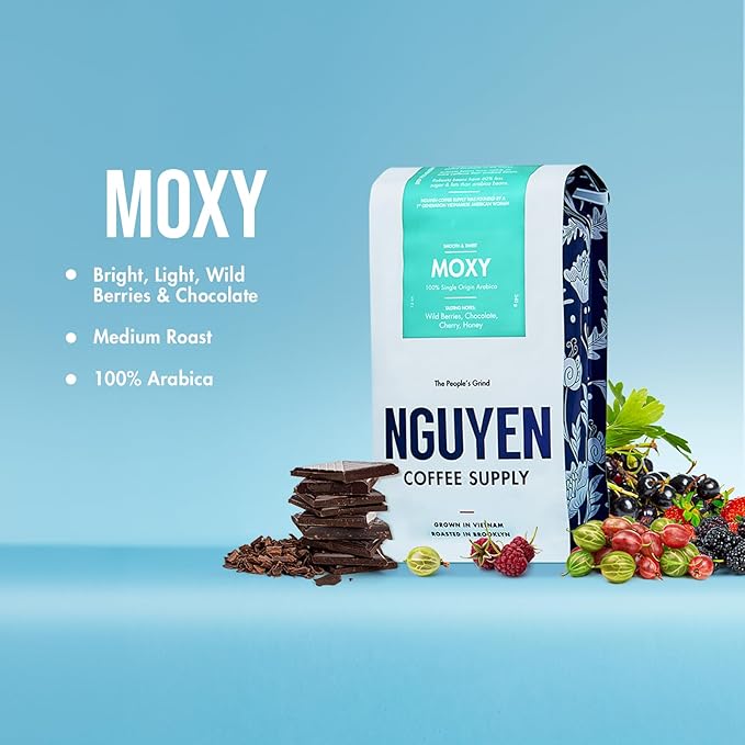 Nguyen Coffee Supply - Moxy Arabica: Medium Roast Premium Whole Coffee Beans, Vietnamese Single Origin, Direct Trade, Roasted in Brooklyn [12 oz Bag]