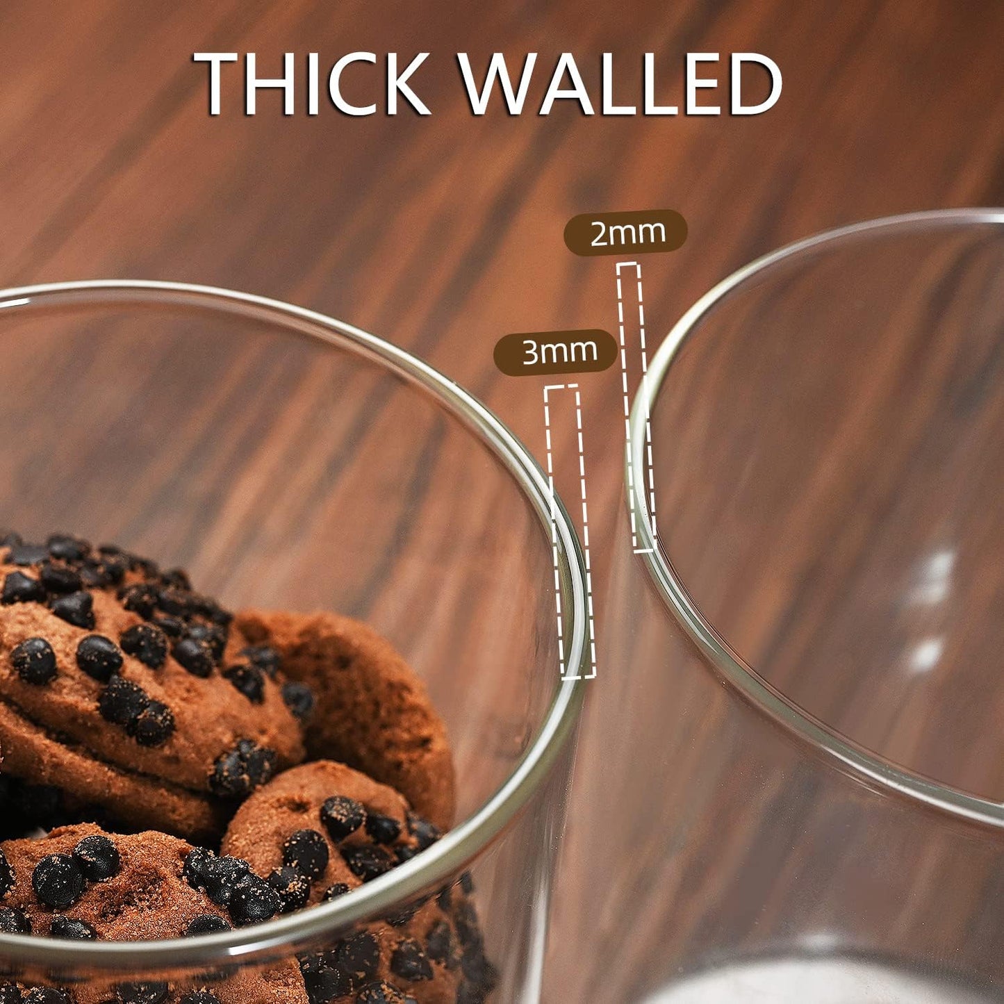 umieo 50oz (1400ml) Glass Jar with Lid Airtight Food Storage Container Bamboo Large Clear Canisters Hold Coffee Beans Candy Nuts Sugar