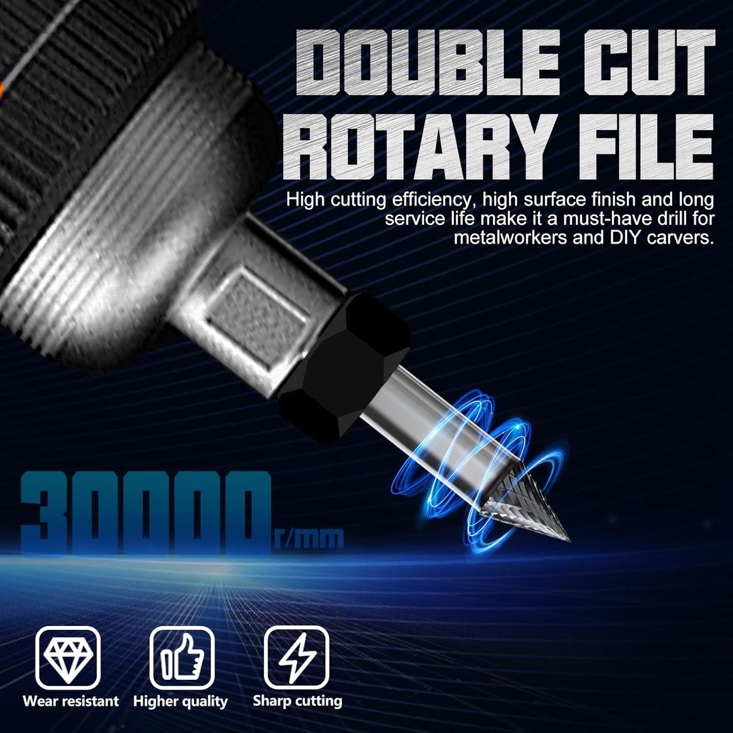 CATITO Cone 60° Die Grinder Bit, Cut Carbide Rotary Burr for Steel, Wood and Metal Working, Engraving, polishing and Cleaning