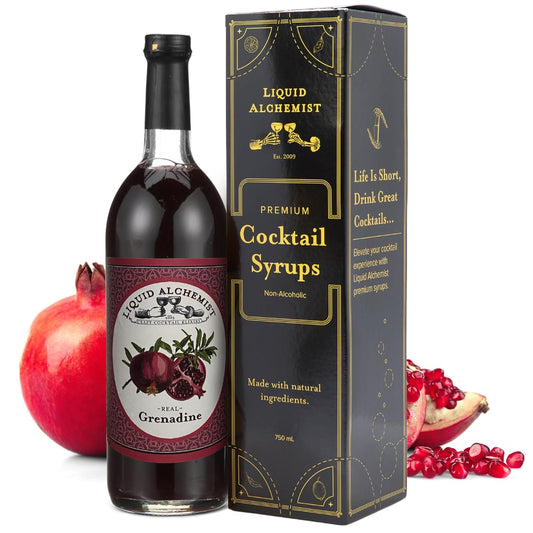 Liquid Alchemist Grenadine Syrup for Cocktails - Real Ingredients Make our Pomegranate Syrup the Perfect Shirley Temple Mix - Our Small Batch is Non-GMO, Gluten Free & Vegan (25 oz)