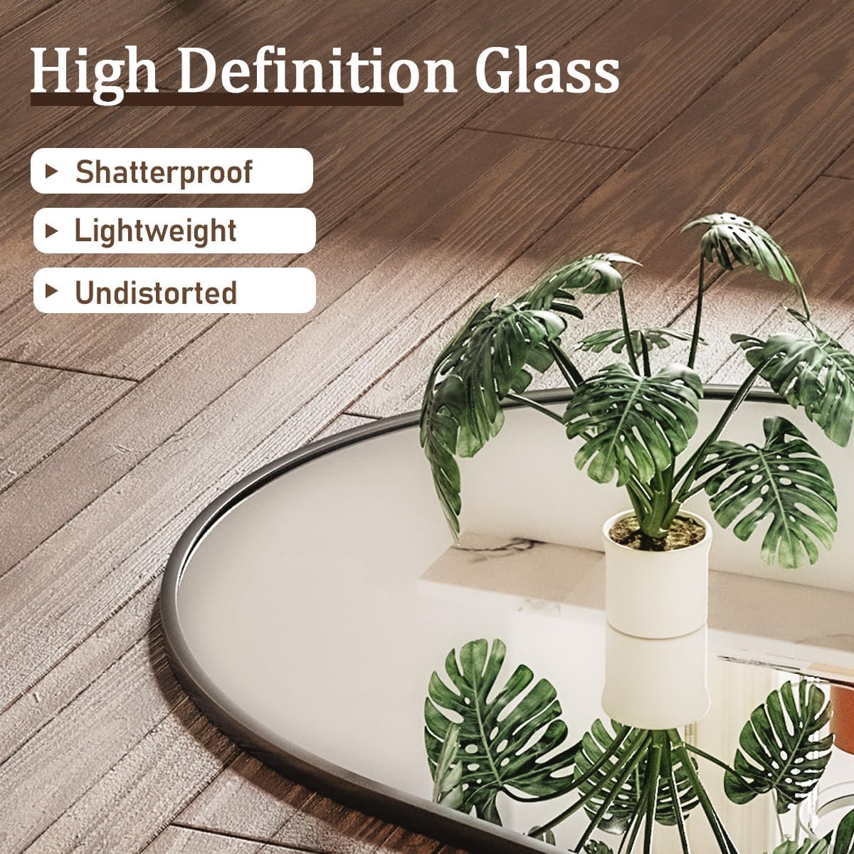 VooBang 24 x 65 inch Arched Full Length Mirror, Black Arch Floor Mirror Full Length with Stand, Full Body Standing Mirror for Living Room, Bedroom, Hanging or Leaning Against The Wall