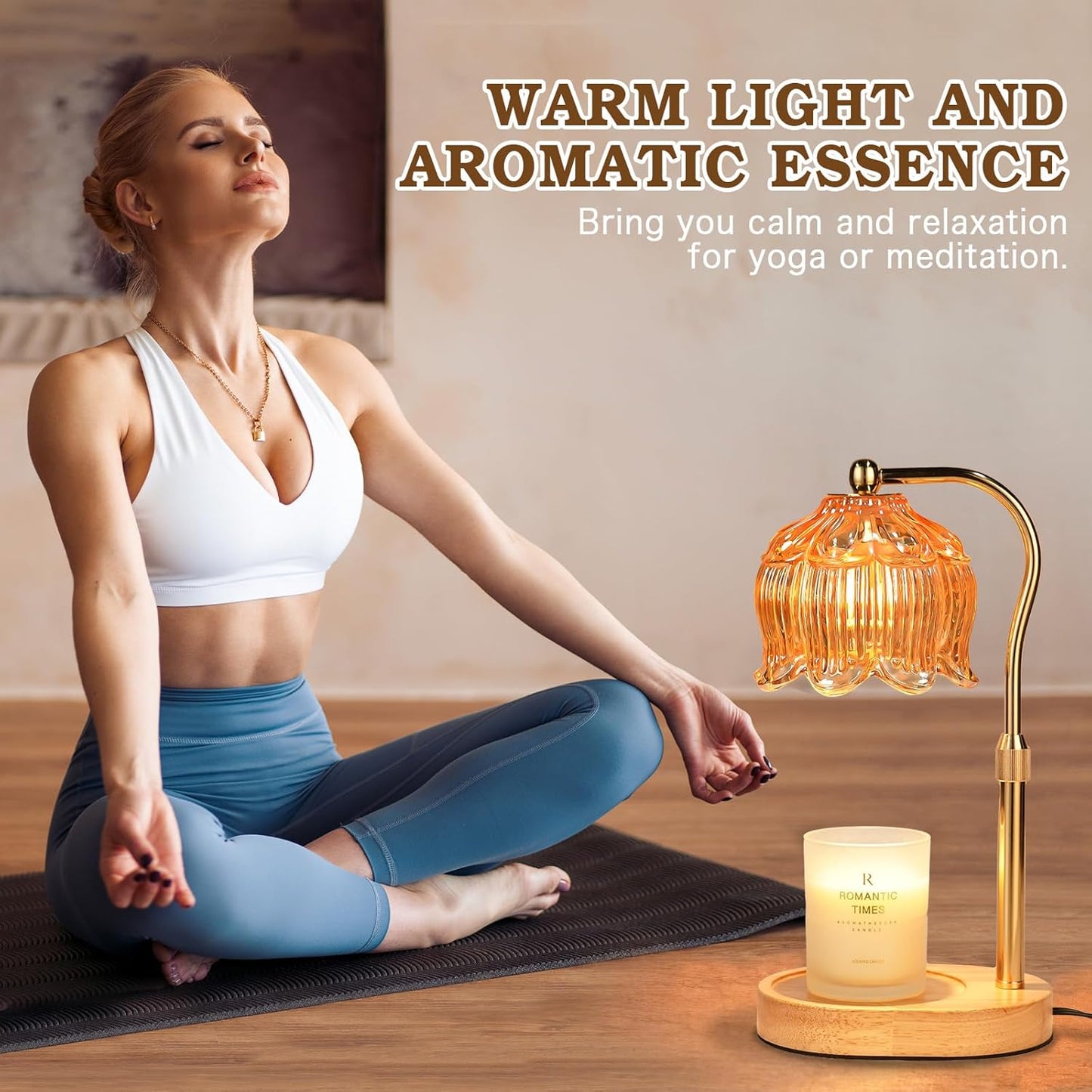 Christmas Birthday Gifts for Women, Candle Warmer Lamp with Timer & Height Adjustable, House Warming Gift for New Home Enssentials, Gift for Mom Grandma, Flower Candle Warming Lamp