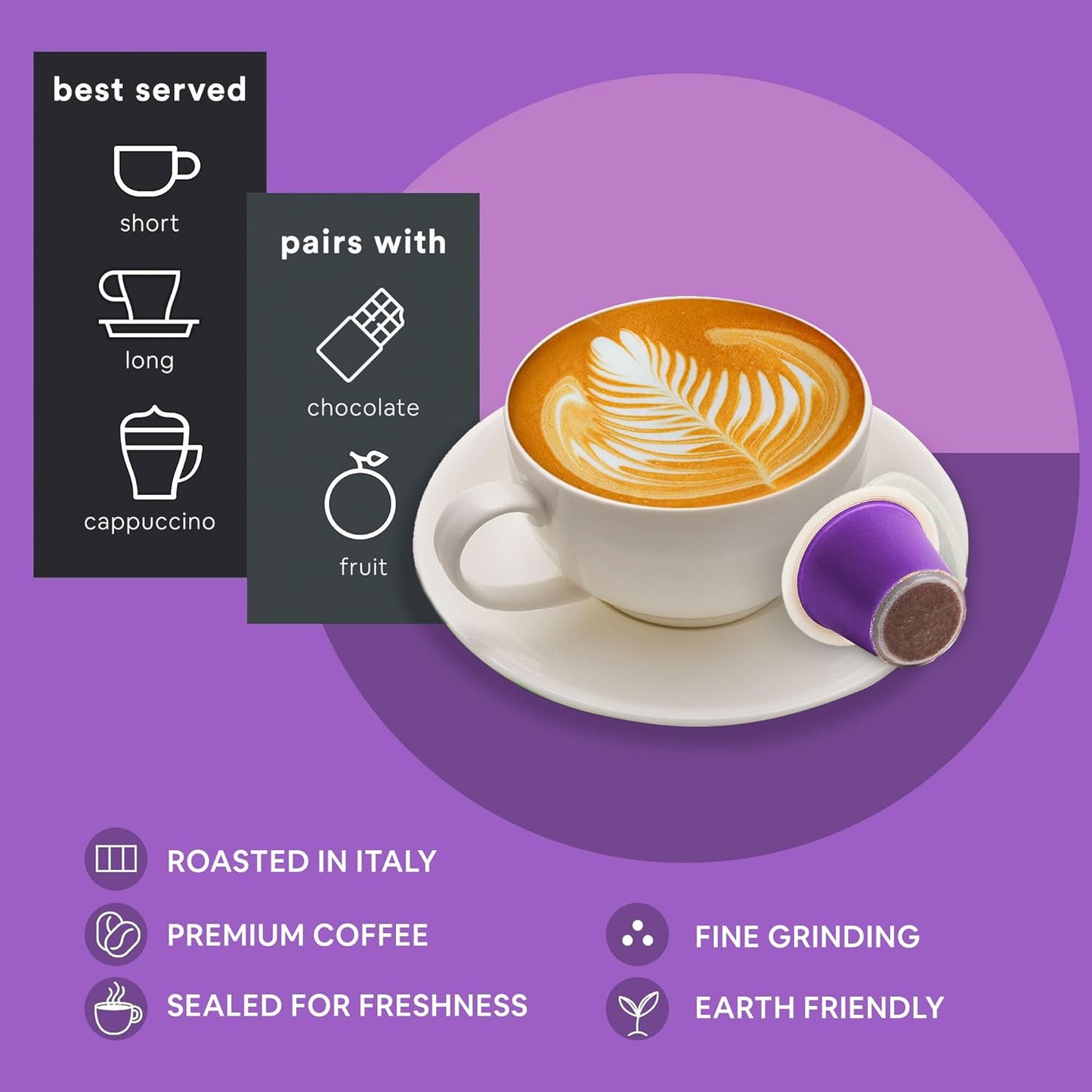 WOKEN COFFEE Compostable Nespresso Pods - Deciso Dark Roast Italian Espresso Coffee Capsules Compatible With Nespresso Coffee Machine (60 Pod Count, 6 Boxes)