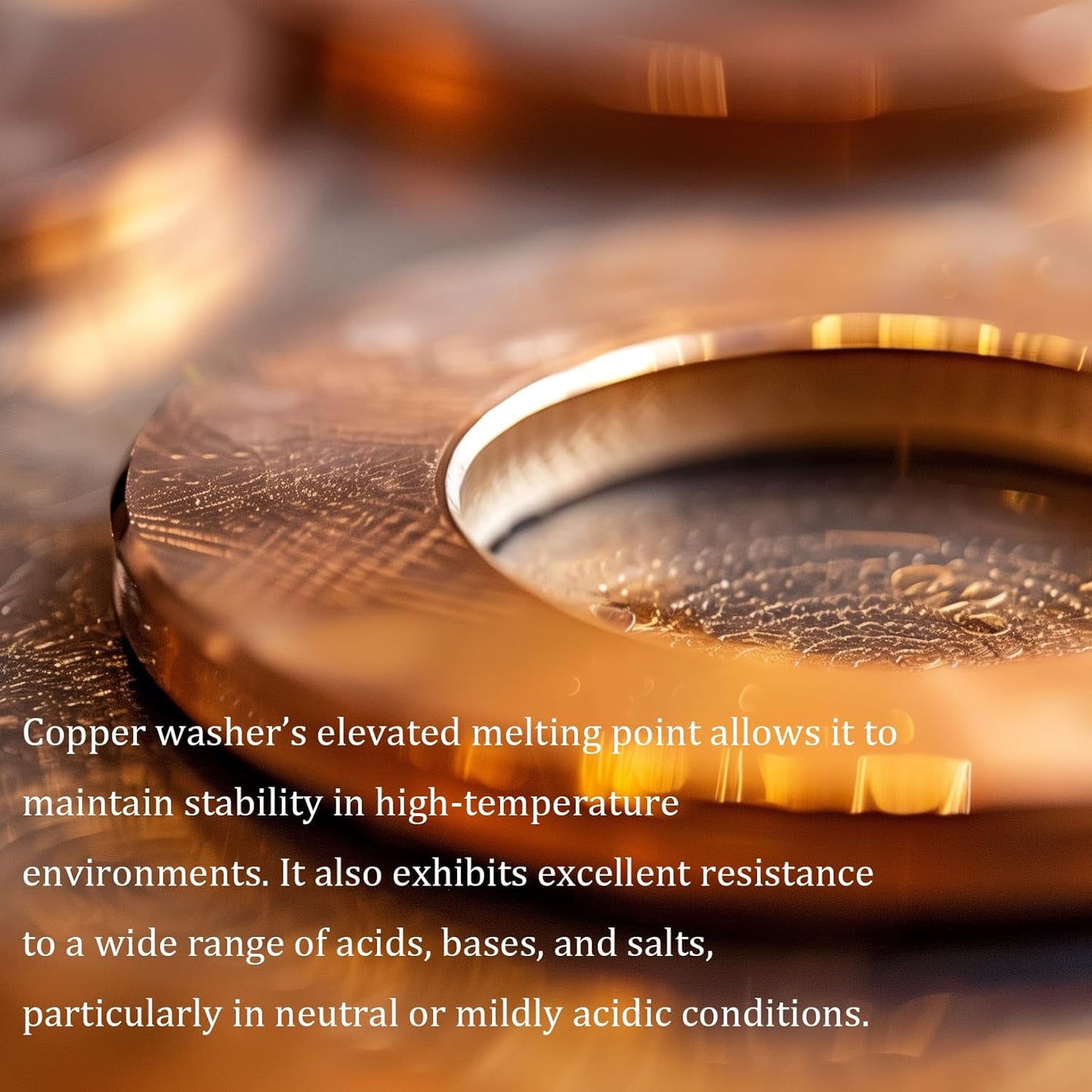 M10 Flat Washer Copper Sealing Ring, 10mm ID 16mm OD 1mm Thickness Metric Sealing Gasket, 75 Pieces