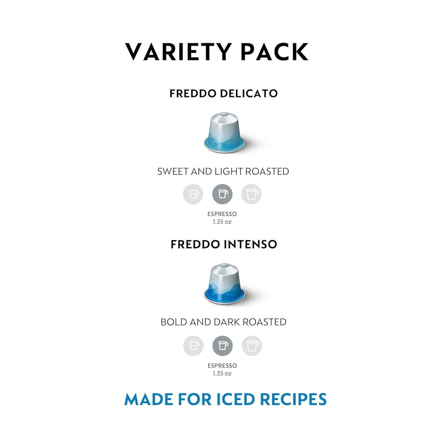 Nespresso Capsules Original Line, Iced Coffee Variety Pack, 40-Count Espresso Coffee Pods