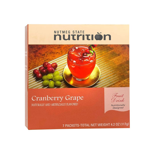 Nutmeg State Nutrition - Fruit Drink - High Protein, Low Calorie, Low Carb, Low Sugar, Fat Free, Loaded with Vitamins, 7 Servings Per Box (Cranberry Grape, 1 Pack)
