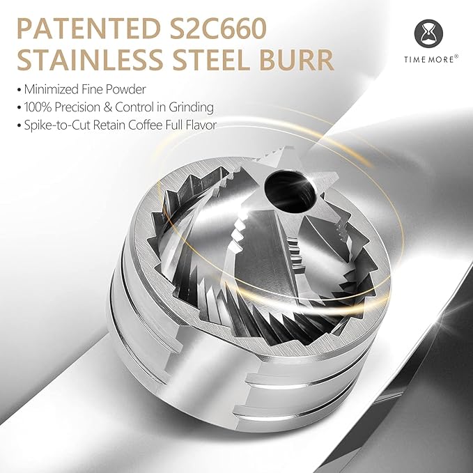 TIMEMORE Chestnut C3S Manual Coffee Grinderwith Stainless Steel S2C Conical Burr, All-Metal Body, Adjustable Setting for Espresso/Pour Over/French Press, Capacity 25g, portable Hand Grinder, Black