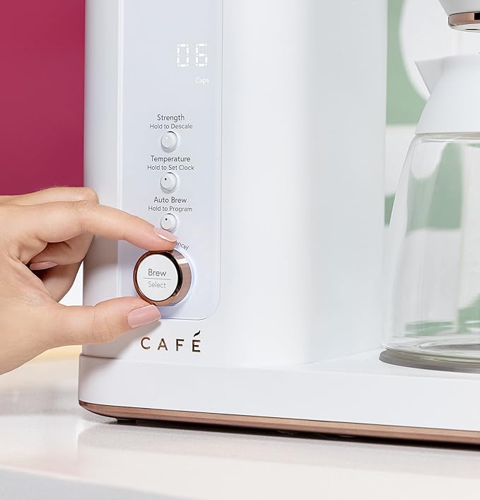 Café Specialty Drip Coffee Maker | 10-Cup Glass Carafe | WiFi Enabled Voice-to-Brew Technology | Smart Home Kitchen Essentials | SCA Certified, Barista-Quality Brew | Matte White (Renewed)