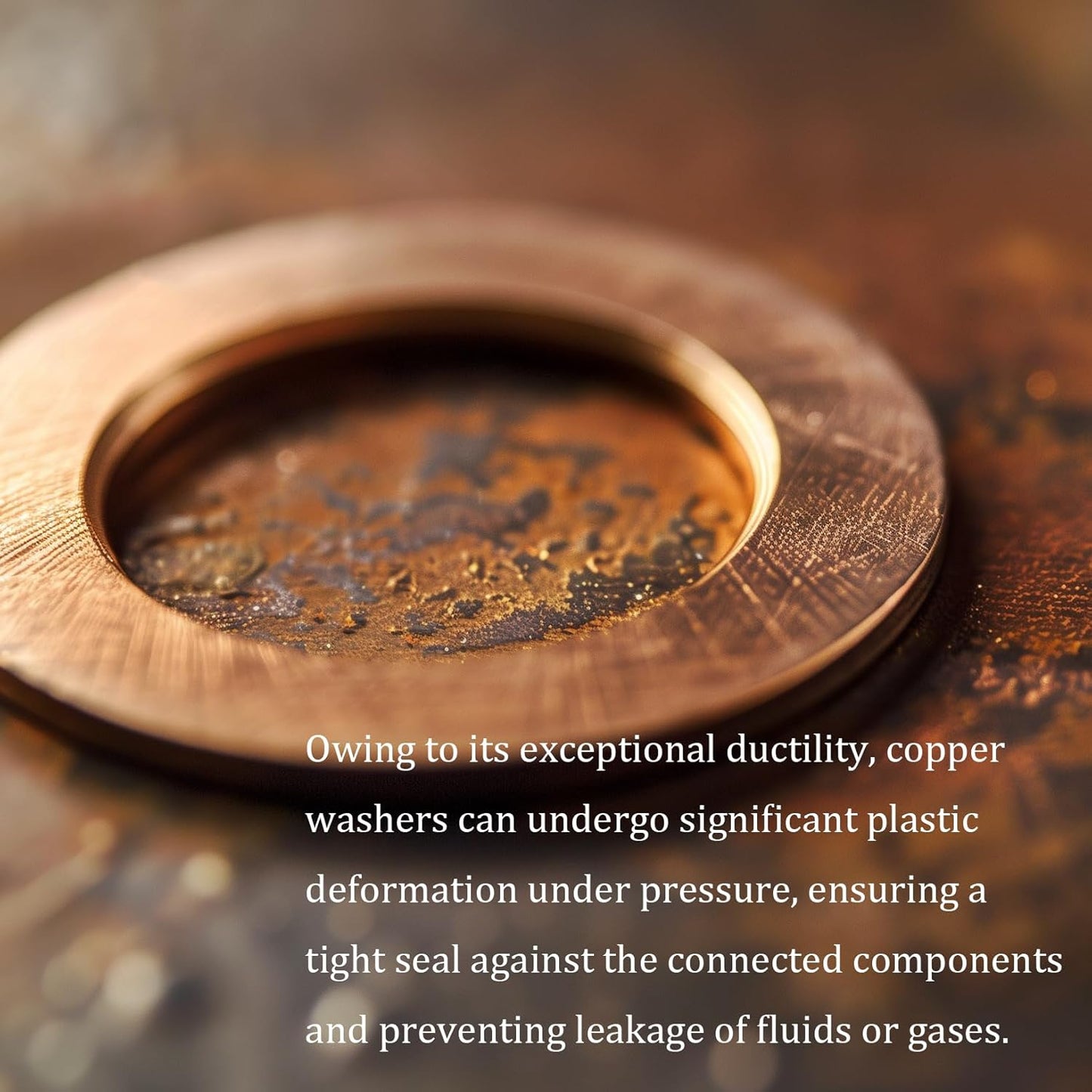 M12 Flat Washer Copper Sealing Ring, 12mm ID 18mm OD 1.5mm Thickness Metric Sealing Gasket, 50 Pieces