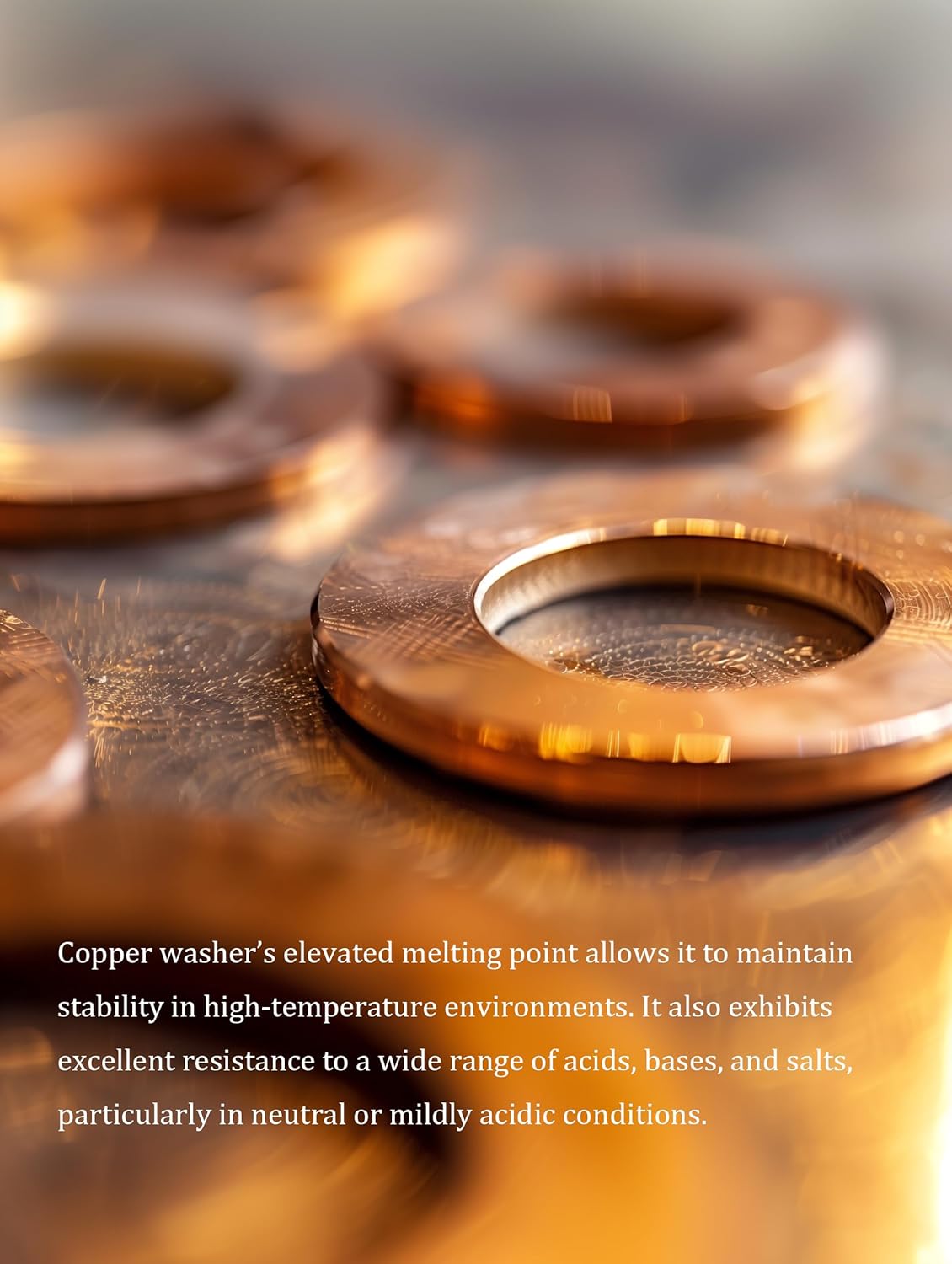 M34 Copper Flat Washer Crush Washer Sealing Ring, 34mm ID, 41mm OD, 1.5mm Thickness, 10 Pieces