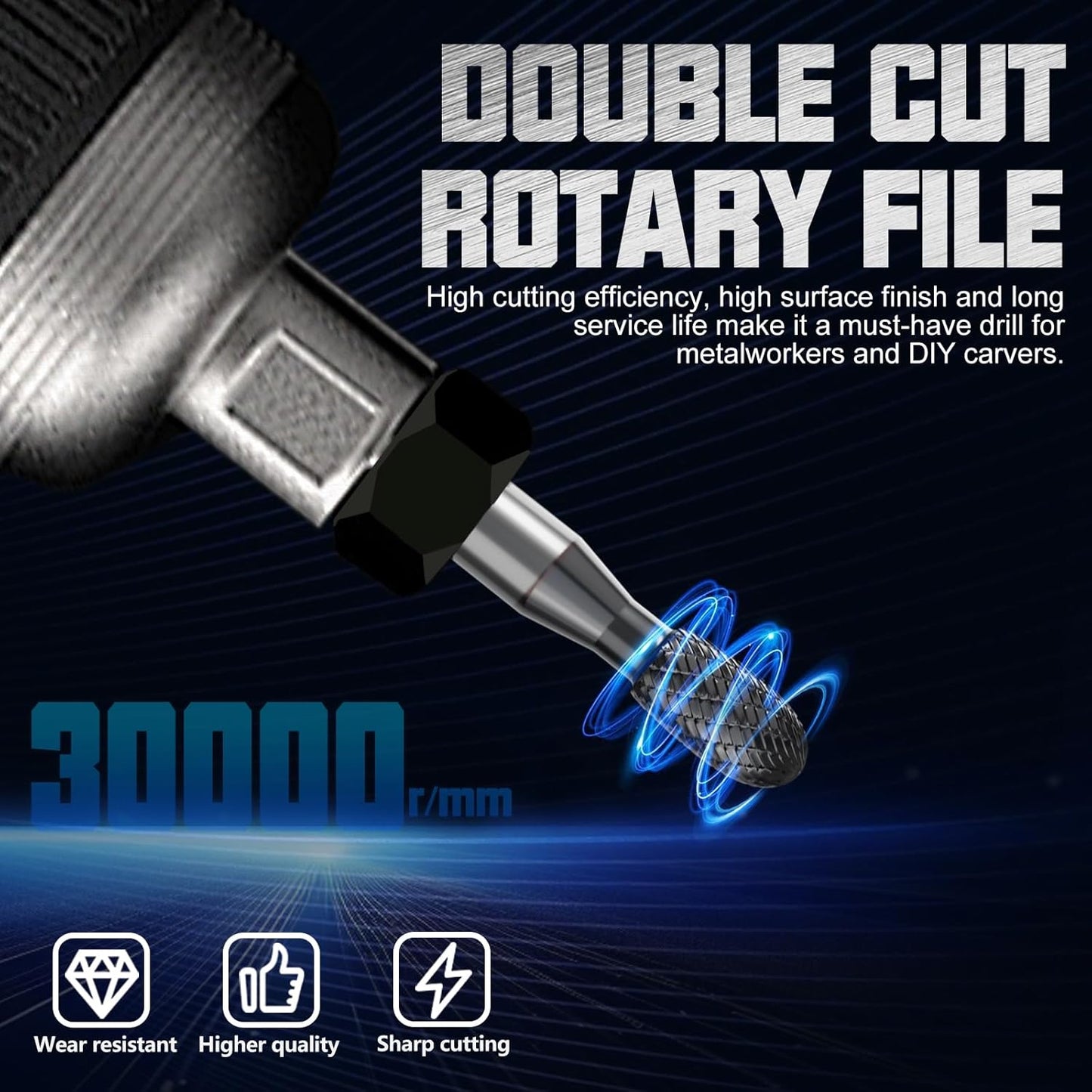 CATITO Ellipse Die Grinder Bit, Cut Carbide Rotary Burr for Steel, Wood and Metal Working, Engraving, polishing and Cleaning