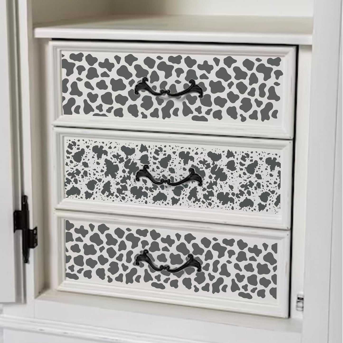 Leopard Print Cow Stencils - Reusable Animal Print Stencils for Painting, Wood Burning, DIY Art Craft on Fabric, Canvas, Furniture (11 Pieces)