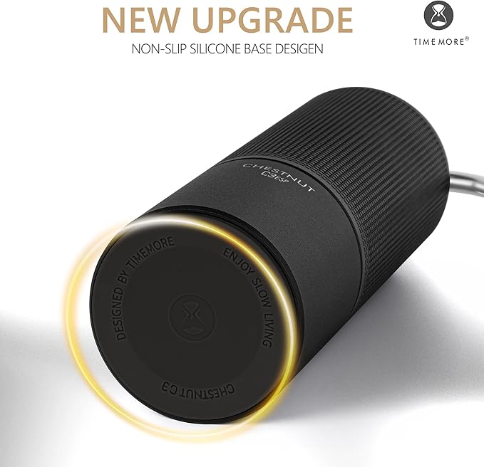 Chestnut C3 ESP Manual Coffee Grinder TIMEMORE, Hand Coffee Grinder with Internal Adjustable Grind Setting, Stainless Steel S2C Conical Burr Coffee Grinder, for Espresso to French Press - Black