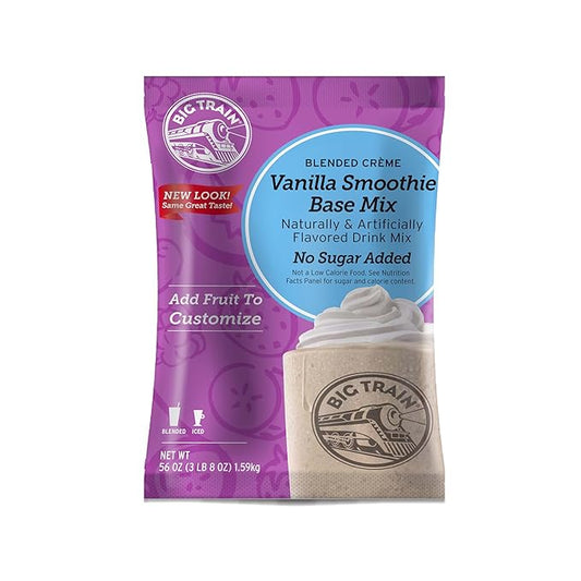 Big Train Blended Crème No Sugar Added Vanilla Smoothie Base Mix, 3.5 Pound (Pack of 1)