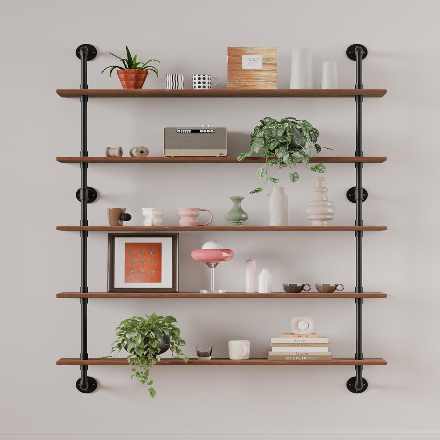 Floating Shelves for Wall Living Room Shelves Bookshelf Industrial Pipe Shelving Shelf Real Wood Planks 36 inch Rustic Wall Shelves Hanging Bookshelves Farmhouse Kitchen Bar Shelving