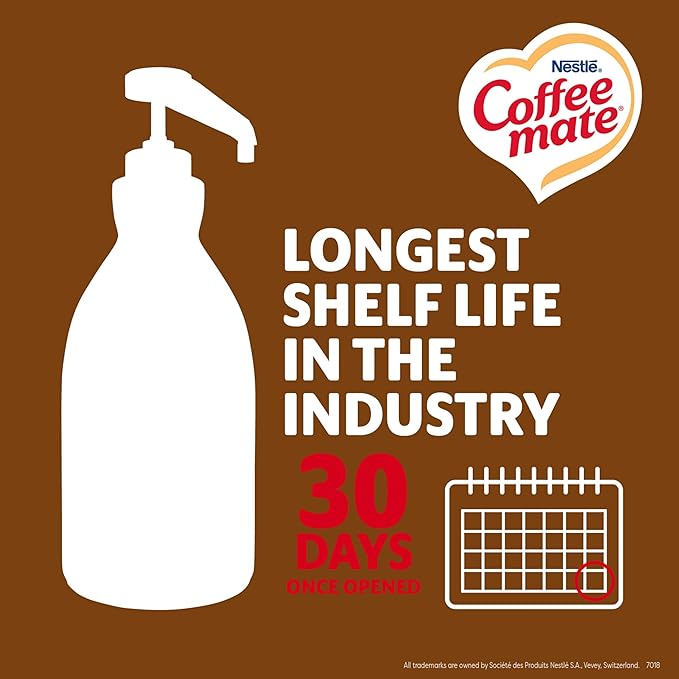 Nestle Coffee mate Coffee Creamer, Snickers, Concentrated Liquid Pump Bottle, Non Dairy, No Refrigeration, 50.7 fl oz (Pack of 2)