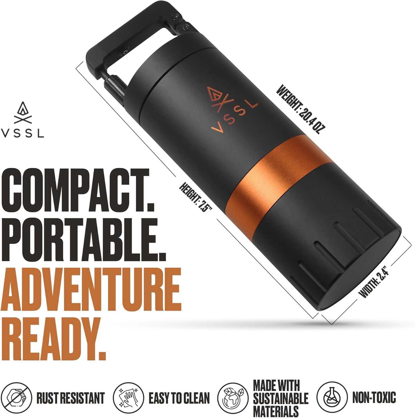 Java G45 Manual Coffee Grinder | Coffee for Camping | Bean Grinder | Travel Pour Over | Stainless Steel Conical Burr | ~ 45 Gram Capacity | Extendable Grind Handle | 50 Grind Settings | Carbon