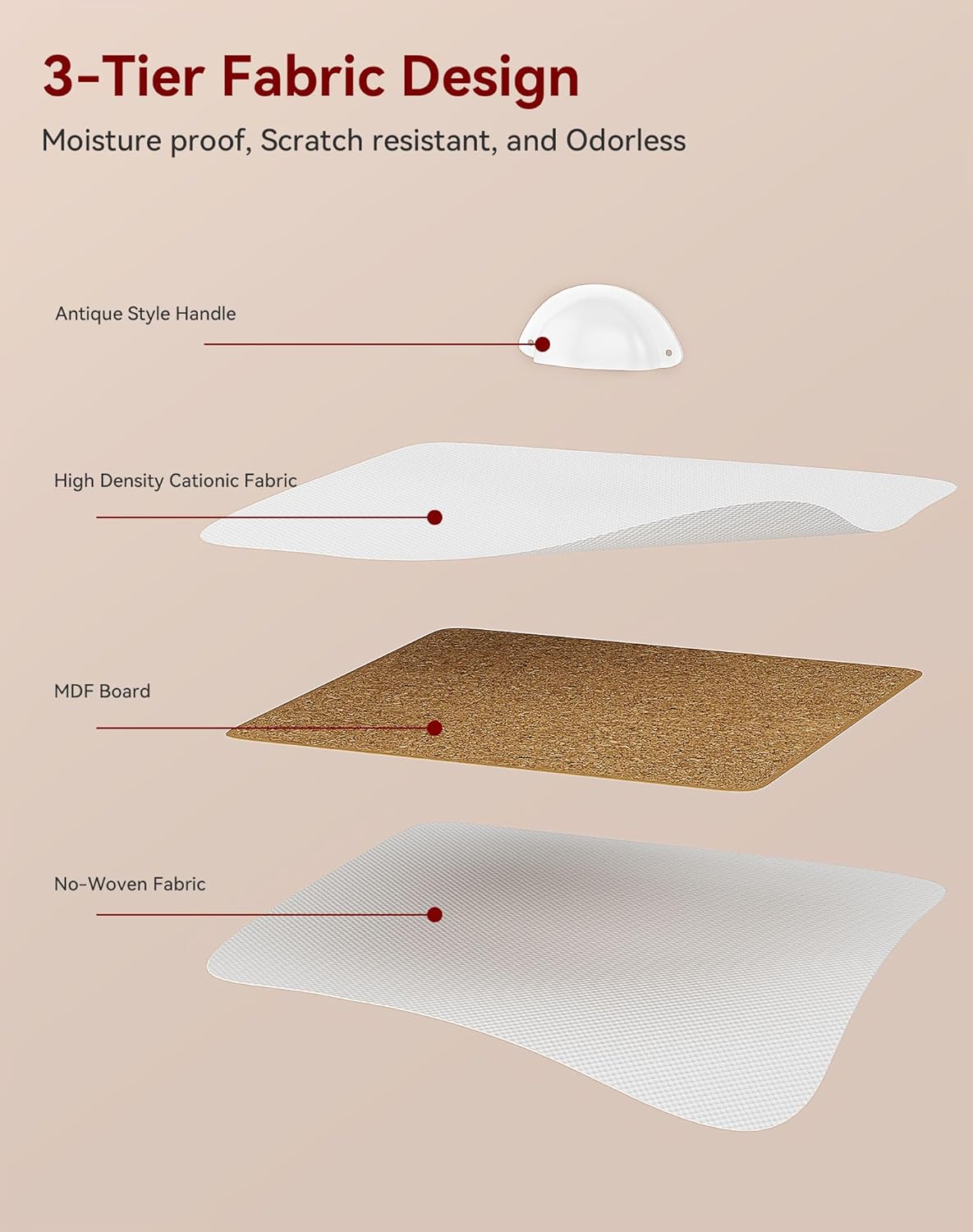 YMYNY 5 Tier Coffee Bar Station, Coffee Stand with Fabric Drawers, 8 S-Shaped Hooks, Corner Bar Cabinet, Height Adjustable, Bakers Rack for Kitchen, Living Room, Natural HBR009R