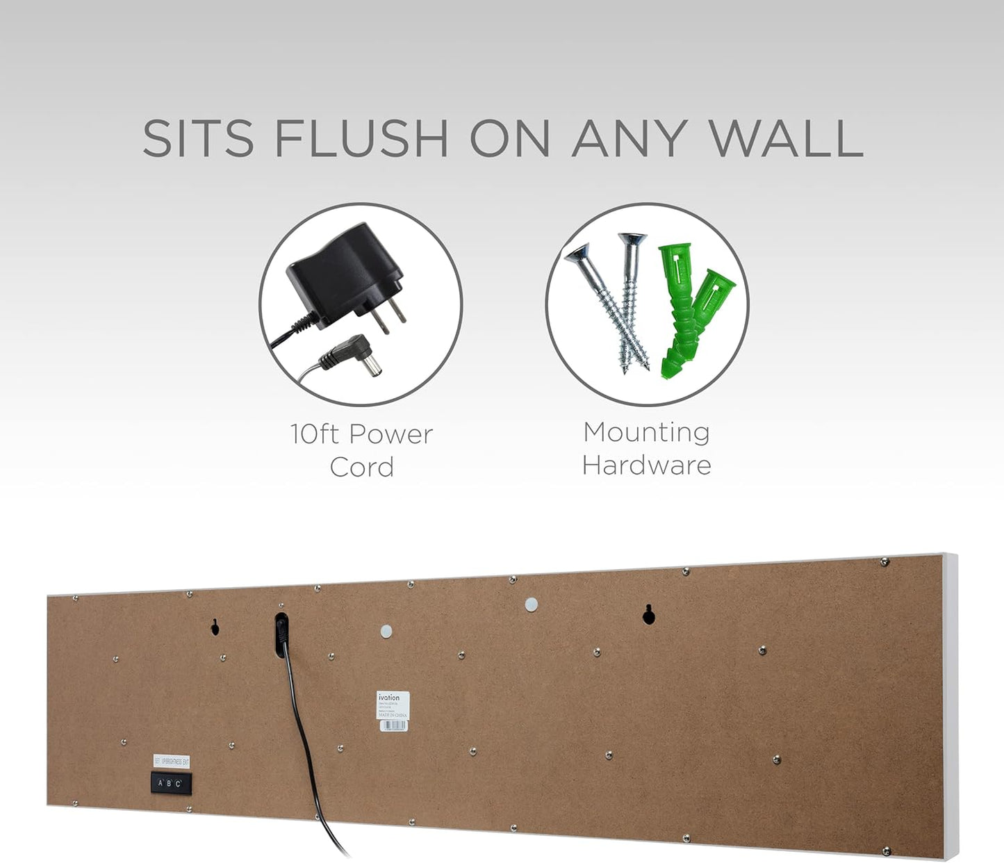 Ivation Huge Oversized 72" Large Digital LED Clock | Big Digital Clock w/Multi-Function Display – Stopwatch, Timer, Alarms, Temp & Date | 6 Brightness Levels, Time Memory & Remote (White)