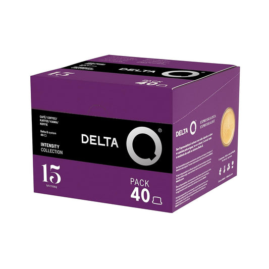 Delta Q - MythiQ Espresso Pods for Delta Q machines, Intensity 15, Notes of Cocoa, Chocolate, and Toasted Nuts, 40 Coffee Capsules