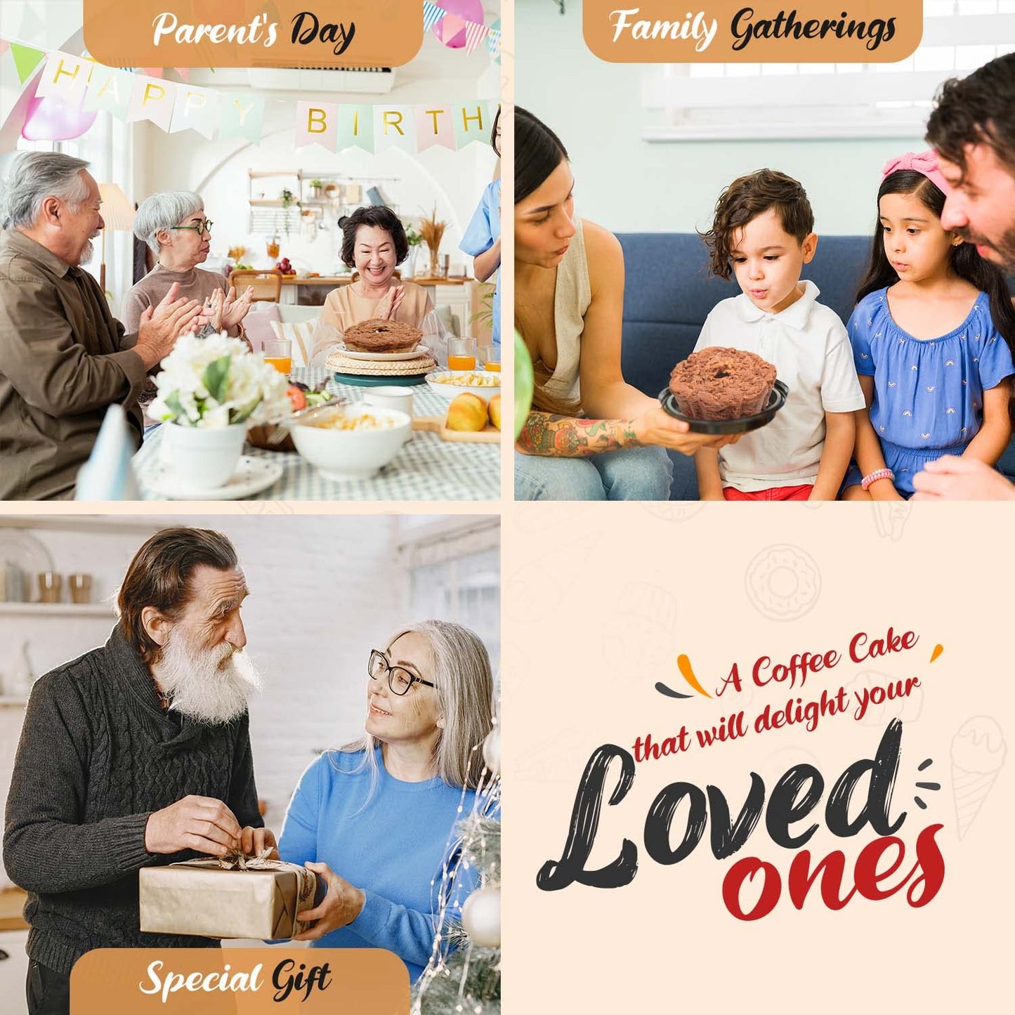 Traditional Cinnamon Walnut Coffee Cake - Cinnamon Streusel and Chopped Walnuts Toppings - Delicious Recipe of Coffee Cakes for Special Occasions - 1.75 Pounds