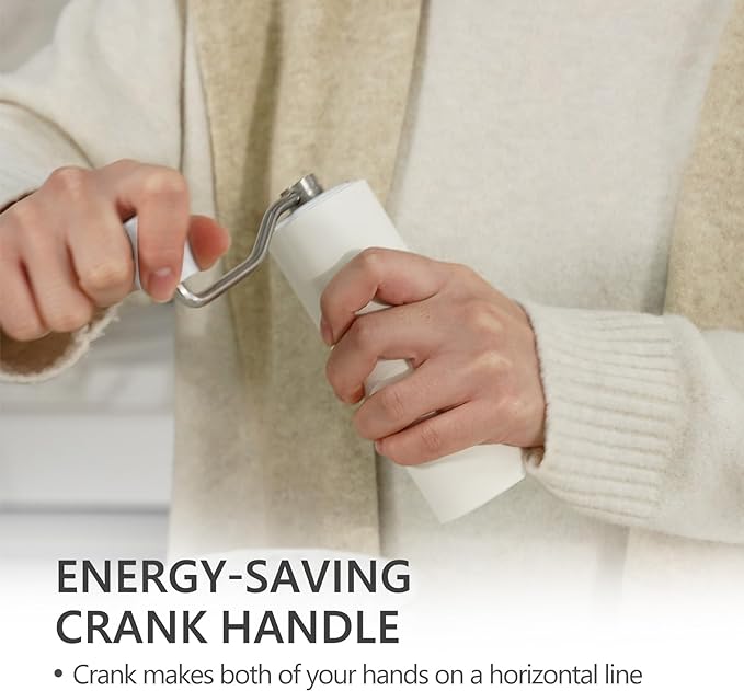 TIMEMORE Chestnut C2S Manual Coffee Grinder Capacity 25g with CNC Stainless Steel Conical Burr, Internal Adjustable Setting, Double Bearing Positioning, Hand Grinder (White)