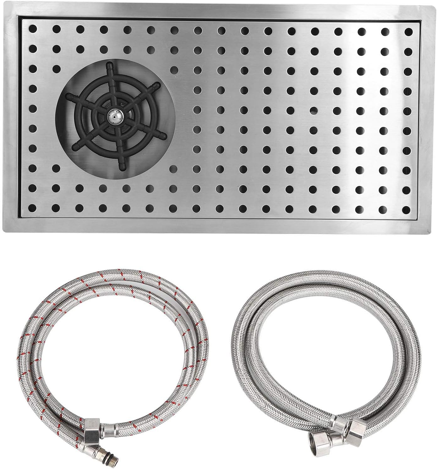 Fdit G1/2 Automatic Stainless Steel Cup Washer Cleaner Machine Rinser Pitcher Drain and Drip Tray Glass Rinser for Hotel Bar Pub Restaurant(2#)