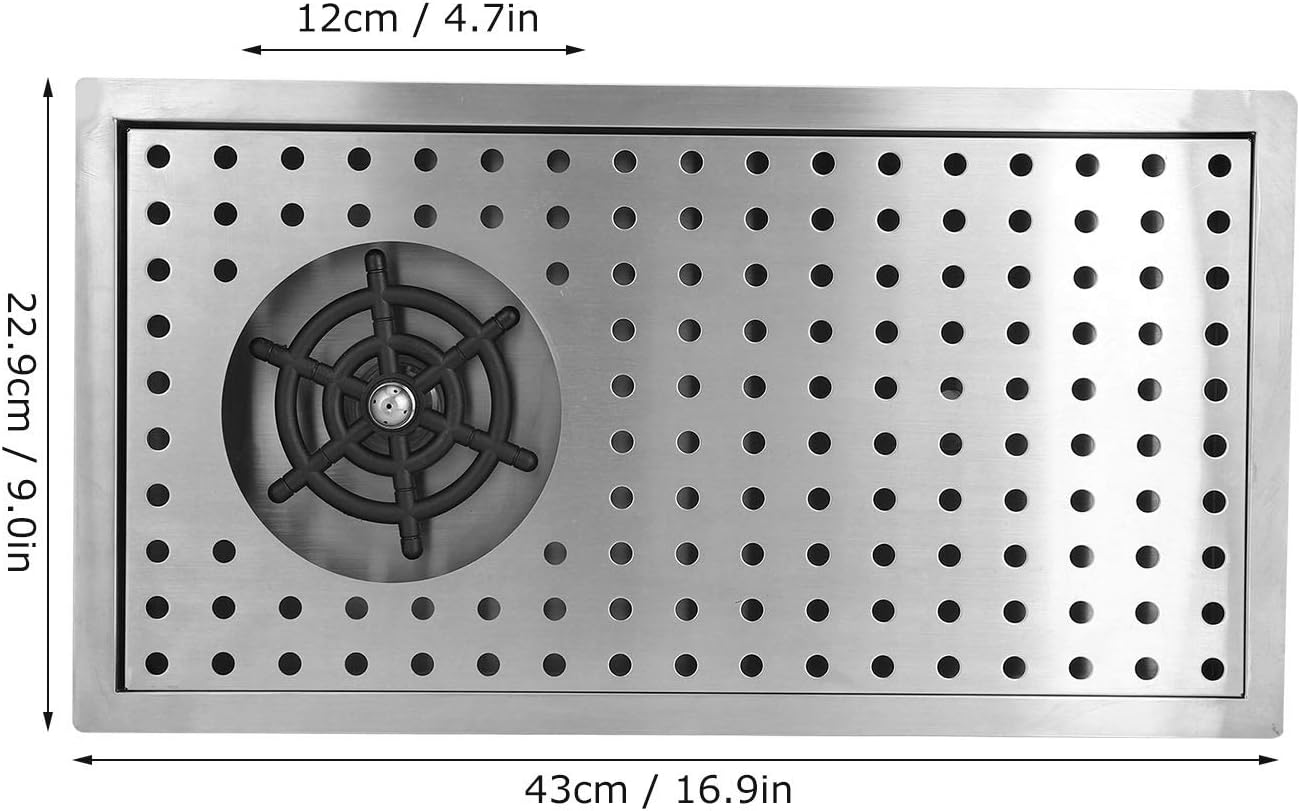 Fdit G1/2 Automatic Stainless Steel Cup Washer Cleaner Machine Rinser Pitcher Drain and Drip Tray Glass Rinser for Hotel Bar Pub Restaurant(2#)