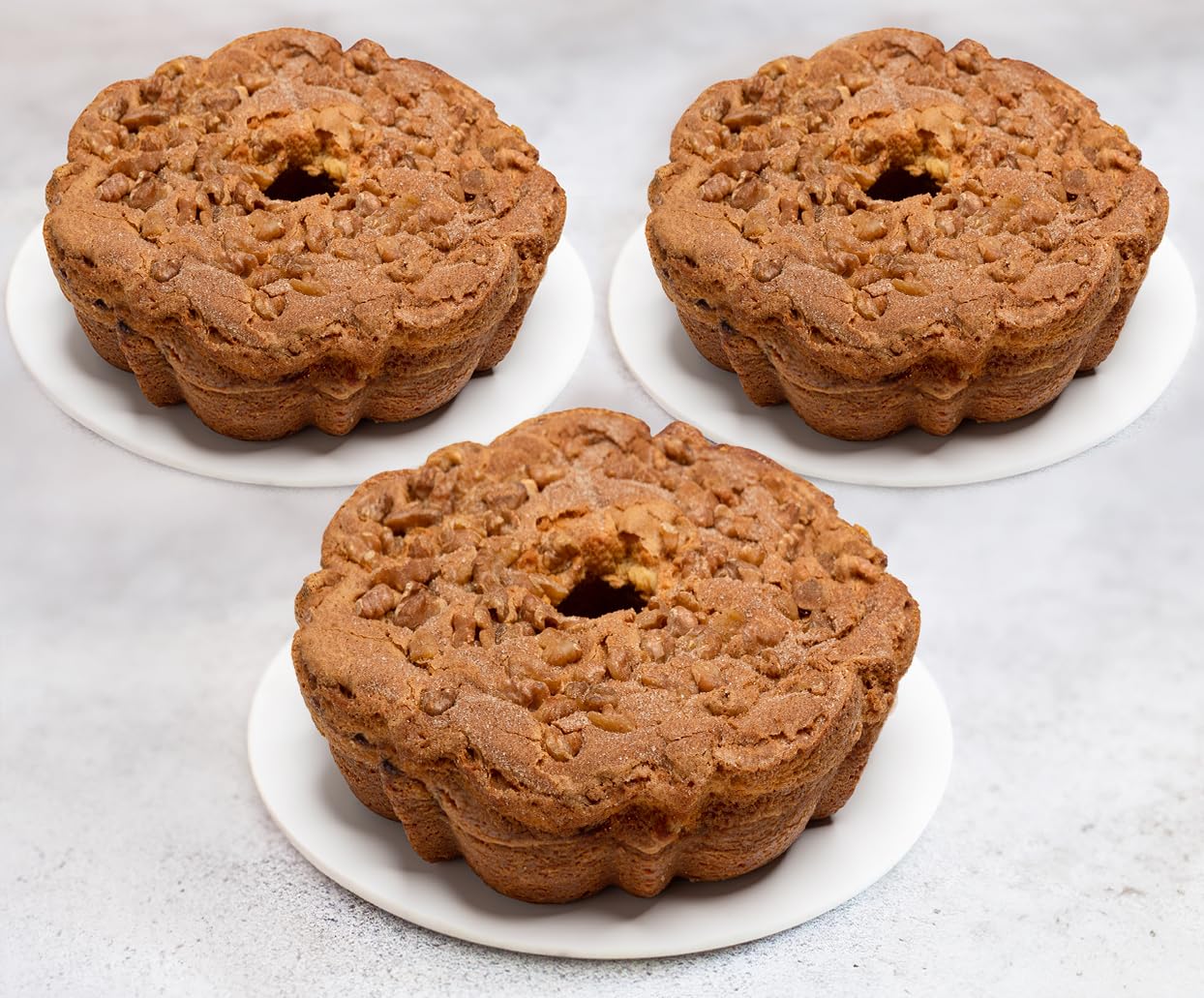 Traditional Cinnamon Walnut Coffee Cake - Cinnamon Streusel and Chopped Walnuts Toppings - Delicious Recipe of Coffee Cakes for Special Occasions (Three Cakes (1.75 Pound))