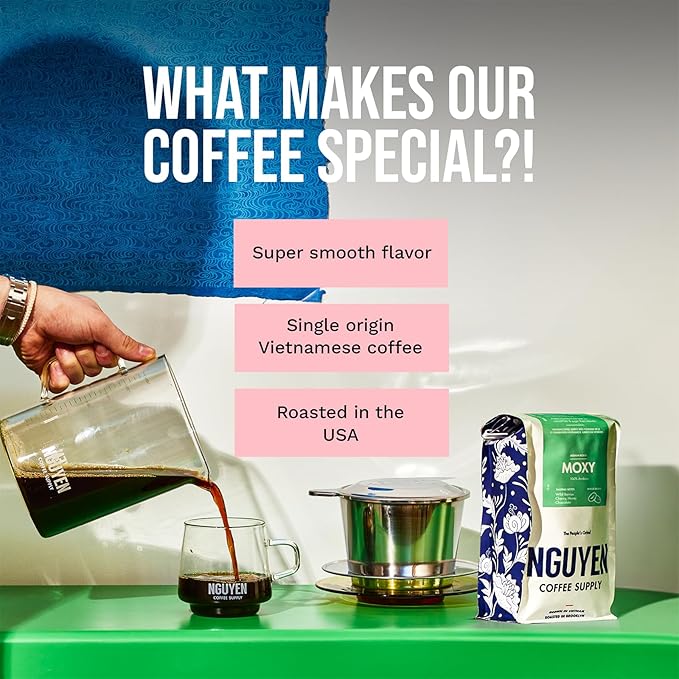 Nguyen Coffee Supply - Moxy Arabica: Medium Roast Premium Whole Coffee Beans, Vietnamese Single Origin, Direct Trade, Roasted in Brooklyn [12 oz Bag]