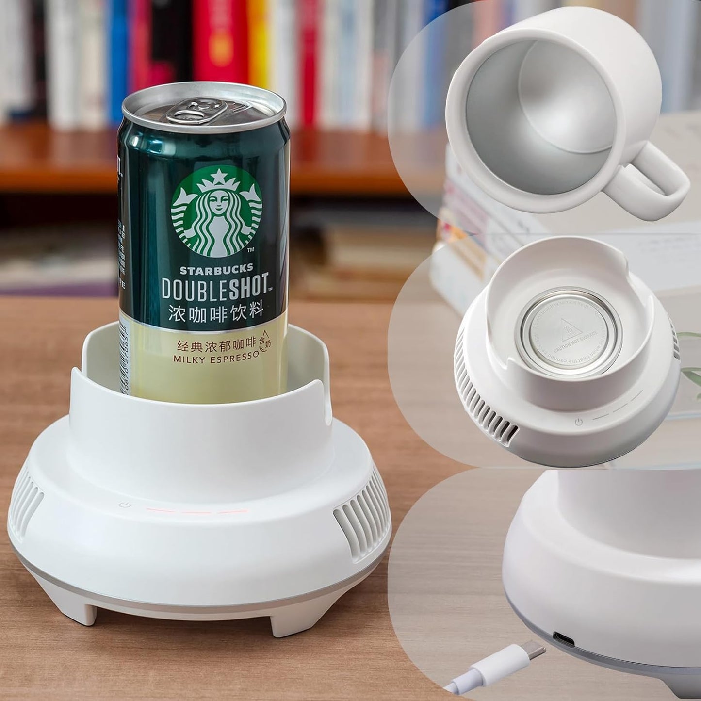 Coffee Warmer, Cup Cooler and Warmer for Desktop, Smart Beverage and Drink Cooling 2 -in-1