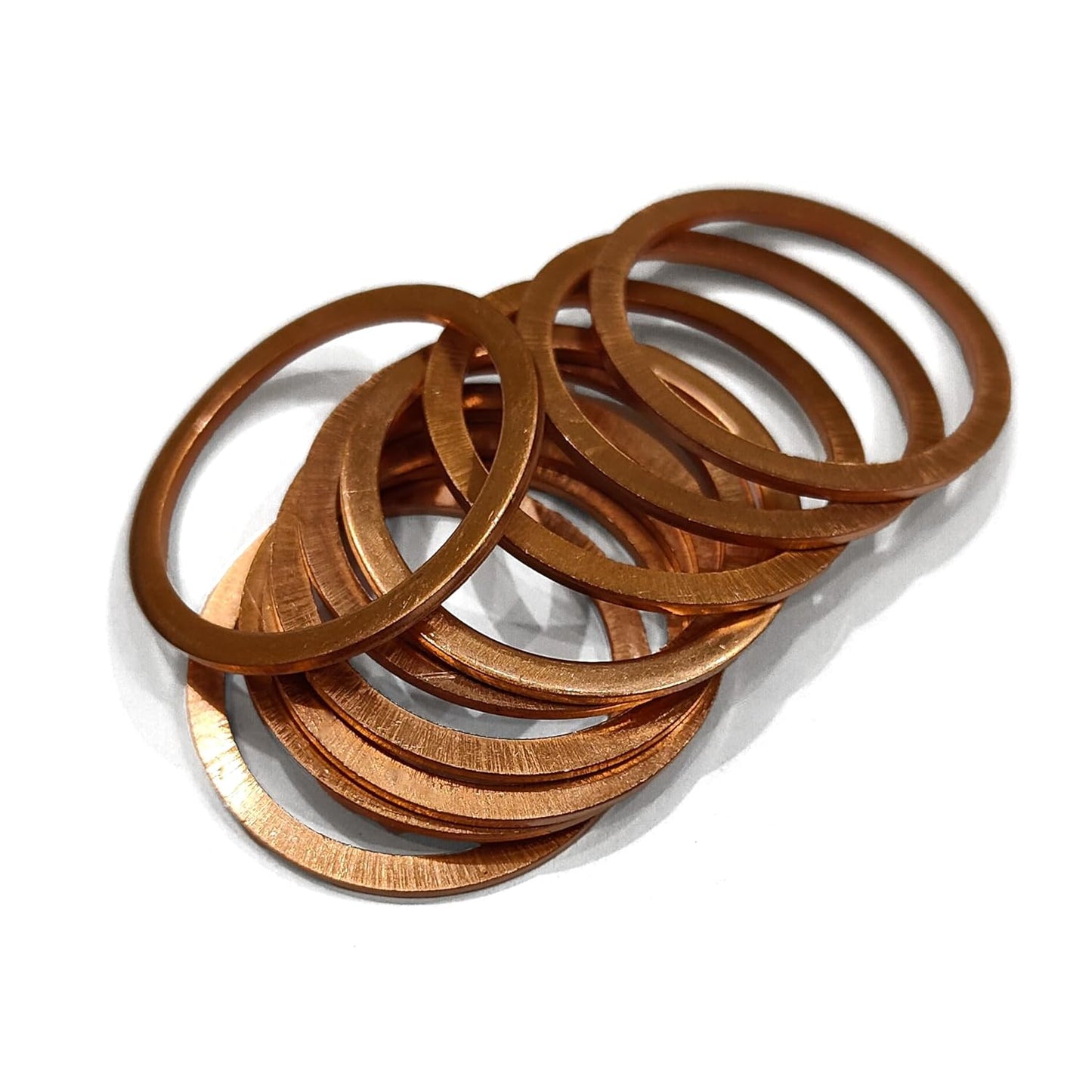 M27 Copper Flat Washer Crush Washer Sealing Ring, 27mm ID, 35mm OD, 1.5mm Thickness, 10 Pieces