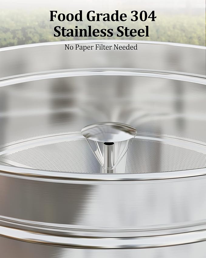 120 Cup Commercial Coffee Urn - 18l Large Capacity Stainless Steel Coffee Maker, Fast Brew/Rapid Extraction with Automatic Temperature Control & Faucet, Food-Grade 304 Hot Coffee/Hot Water Dispenser