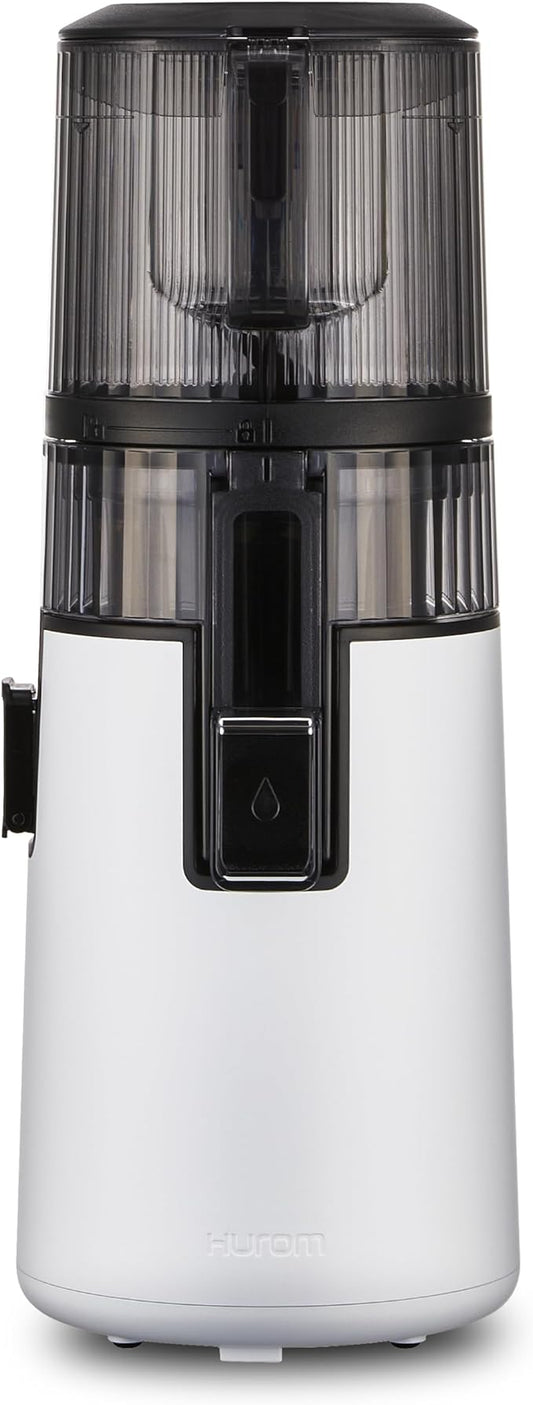 Hurom H70 Cold Press Juicer Machine, Easy to Clean Masticating Slow Juicer, Ideal Balance of Size and Function, Compact, Strainer Free, Self Feeding, Hands Free, with Wide Mouth Hopper (White)