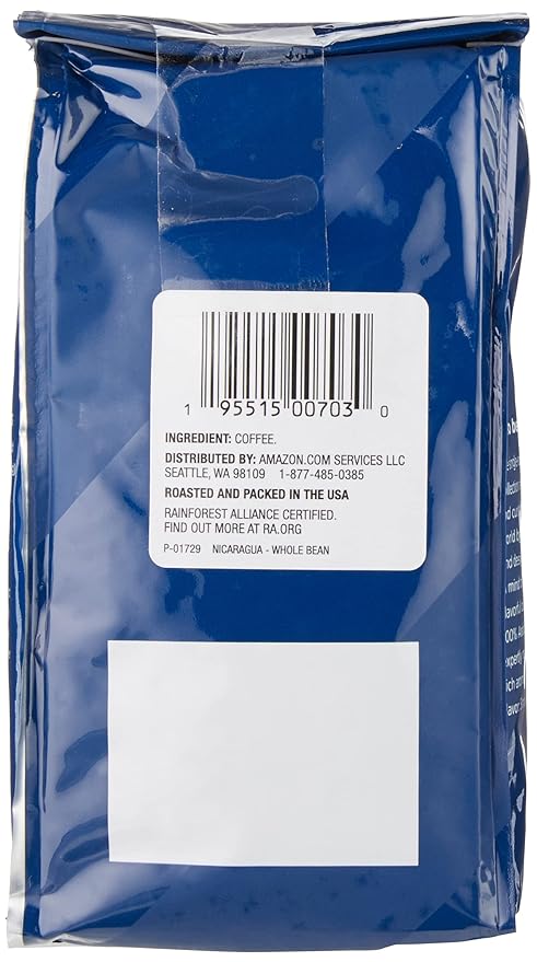 Amazon Fresh, Nicaragua Whole Bean Coffee, Medium Roast, 12 Oz