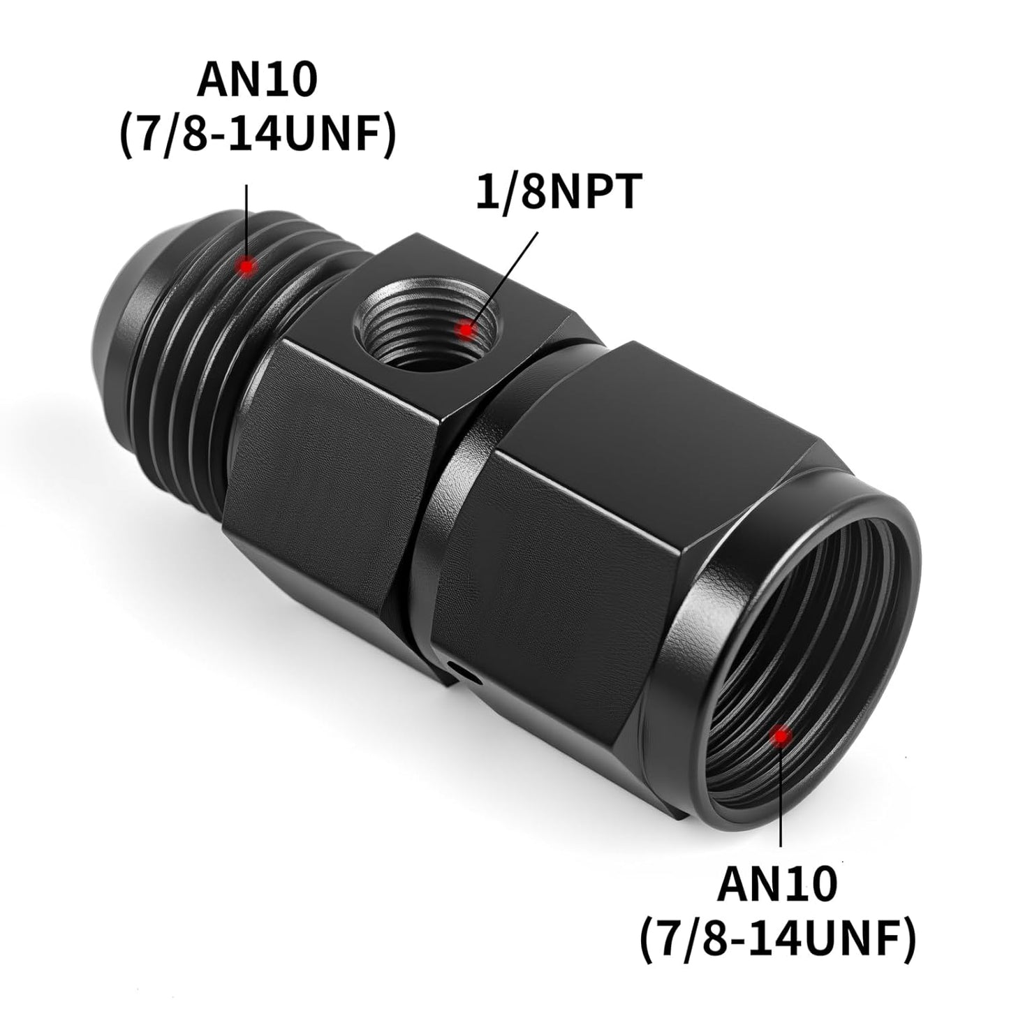 Universal 0-100psi Fuel Pressure Gauge 1/8" NPT Oil Press Gauge with 10AN Male Flare to -10 Female Swivel Fuel Pressure Take Off Fitting Adapter