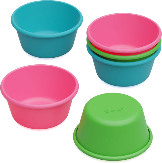 Bakerpan Silicone Jumbo Muffin Cups For Baking, Smooth Large Air Fryer Muffin Cups, 3 1/2 Inch Muffin Baking Cups, Jumbo Cupcake Liners - Set of 6