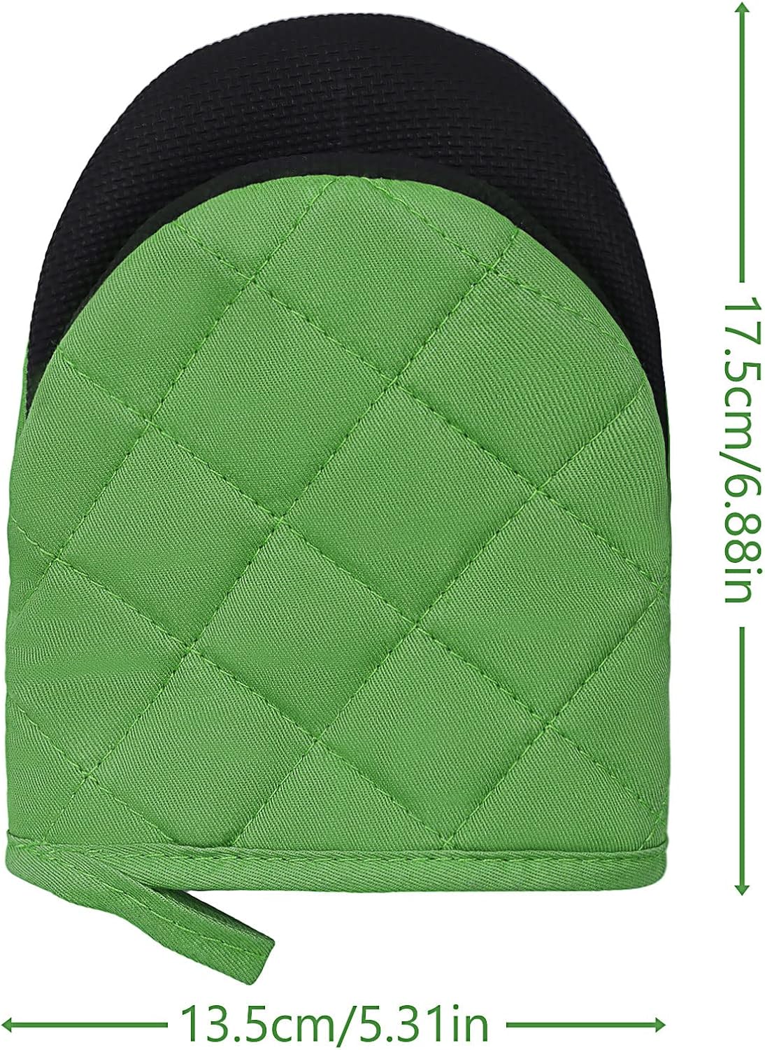 1 Pair Short Oven Mitts, Heat Resistant Silicone Kitchen Mini Oven Mitts for 500 Degrees, Non-Slip Grip Surfaces and Hanging Loop Gloves, Baking Grilling Barbecue Microwave Machine Washable