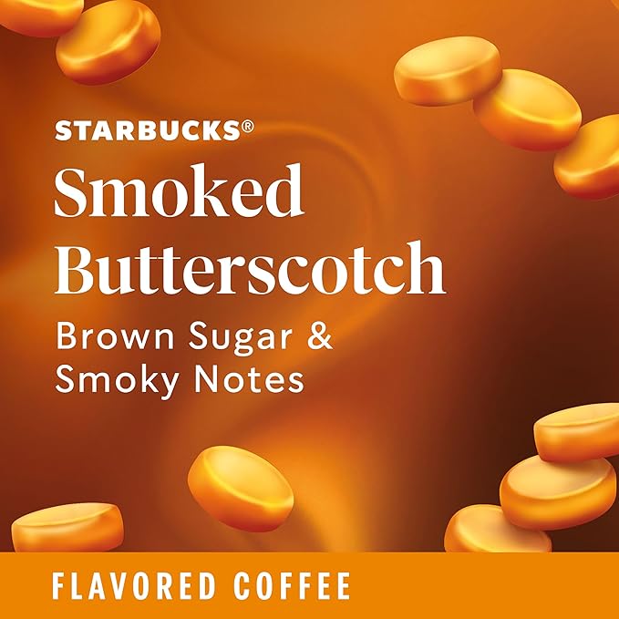Starbucks Ground Coffee, Smoked Butterscotch Naturally Flavored Coffee, 100% Arabica, Limited Edition, 1 Bag (17 Oz)